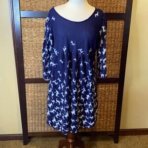 R&B collection blue dress with white deer